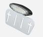 Preview: LED-Mini-Rücklicht transparent, mit Nummernschildplatte, Gehäuse schwarz