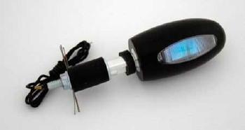 Lenkerendenblinker BL 1000 White, Aluminium schwarz, weißes Glas