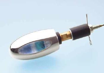 Lenkerendenblinker BL 1000 White, Aluminium poliert, weißes Glas