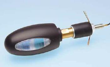 Lenkerendenblinker BL 1000 White, Messing schwarz, weißes Glas