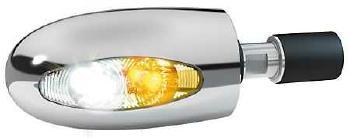Lenkerendenblinker BL 1000 PL, LED, chrom, weißes Glas