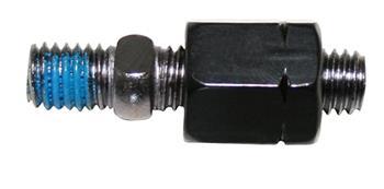 Mirror adapter M8 LH, black, f. stems w. M8