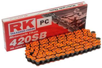 RK, Standard-Kette, orange 420 SB/136, offen mit Clipschloss
