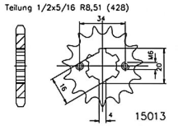 Pinion gear, 14 teeth