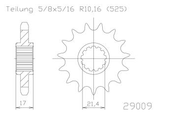 Pinion gear, 14 teeth