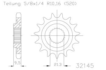 Pinion gear, 13 teeth