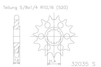 Pinion gear, 14 teeth