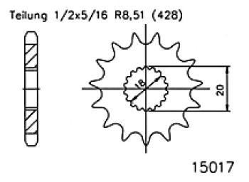 Pinion gear, 14 teeth