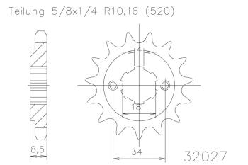 Pinion gear, 14 teeth