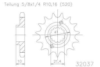 Pinion gear, 14 teeth