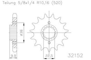 Pinion gear, 14 teeth