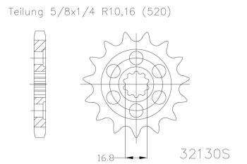 Pinion gear, 13 teeth