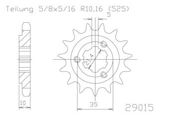 Pinion gear, 14 teeth