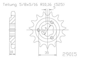 Pinion gear, 14 teeth