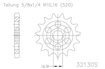 Pinion gear, 13 teeth