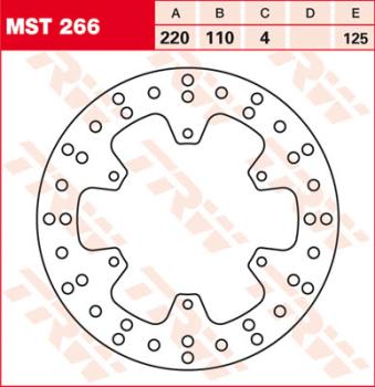 Bremsscheibe MST266, starr