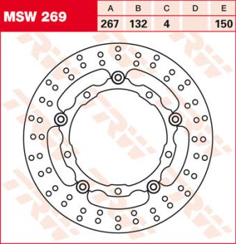Brake disc MSW269, floating