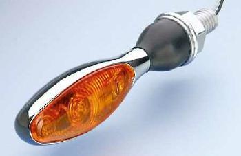 Blinker Micro 1000, chrom, Glas gelb, flexible Befestigung