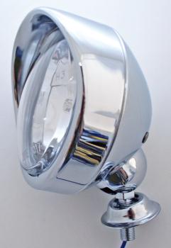 Spot light with visor, chrome plated