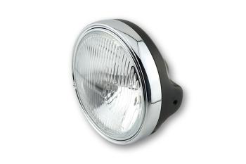 LTD-Scheinwerfer, 7 Zoll, H4-Einsatz mit geprägtem Glas, schwarz glänzend