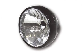 Scheinwerfer, 6 1/2 Zoll Metallgehäuse schwarz seidenmatt, mit Standlicht