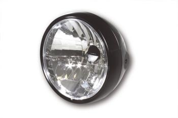 Scheinwerfer, 6 1/2 Zoll Metallgehäuse schwarz seidenmatt, mit Standlicht