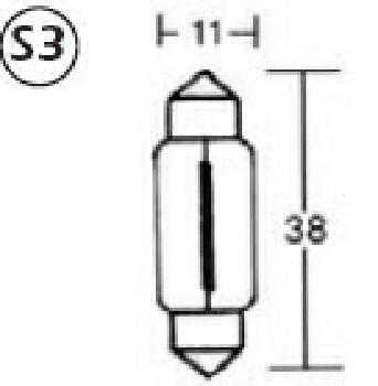 Soffitten Birne, 6V, Leist.: 10W, Masse: 11 X 38 (Stk.)