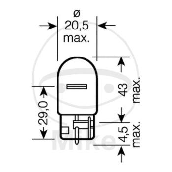 Glühlampe, 12V21W W3X16D
