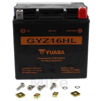 Motorradbatterie, Yuasa, wartungsfrei, GYZ16HL