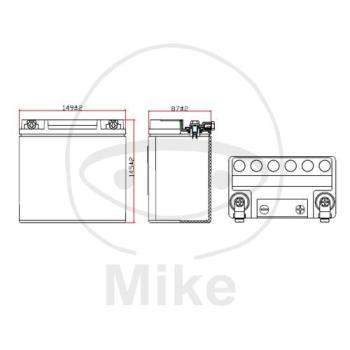 Motorradbatterie, JMT, wartungsfrei, VTB-3 V-Twin