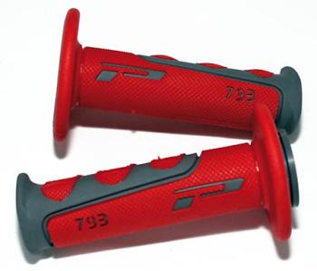 Lenkergriffe 793, Cross, grau/rot, für 7/8 Zoll Lenker, geschlossen
