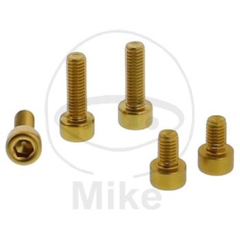 Tankdeckel-Schraubensatz, Alu, gold, Pro Bolt