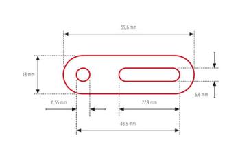 Universal-Adapter, 60mm kurz, Schraublochabstand 20-42mm