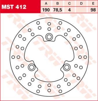 Brake disc MST412, fixed