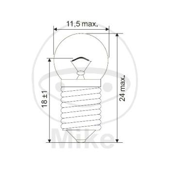 Preview: Glühlampe,6V0.6W JMP, E10