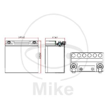 Preview: Motorradbatterie, JMT, wartungsfrei, VTB-8 V-Twin