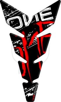 Preview: Tankprotektor/Tankpad, schwarz matt, rot, 223 X 134 mm