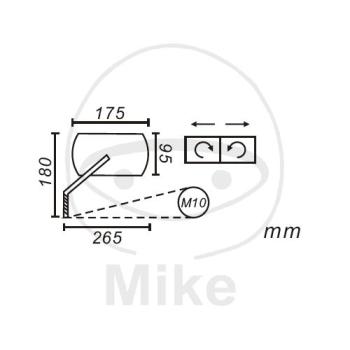 Preview: Spiegel, schwarz, links, (OEM-Teil), Orion