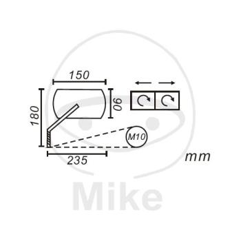 Preview: Spiegel, schwarz, links, Orion