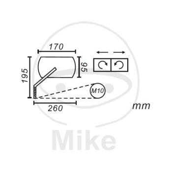 Preview: Spiegel, schwarz, links, Orion