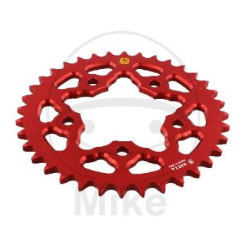 Alu-Kettenrad: 36Z, Teil.: 525 rot, Sitta, Innen Ø : 076, Lochkr.: 100