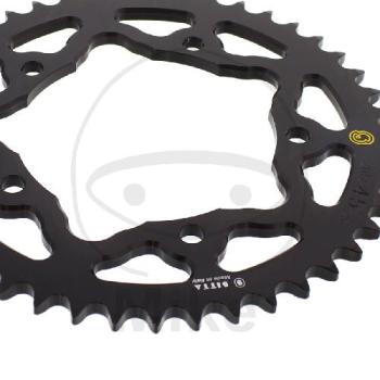 Preview: Alu-Kettenrad: 45Z, Teil.: 525 schwarz, Sitta, Innen Ø : 120, Lochkr.: 140