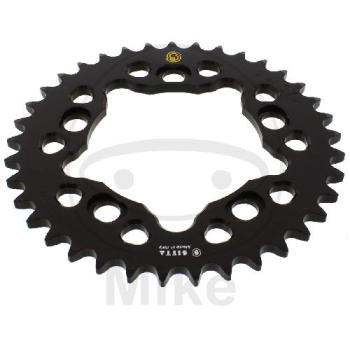 Alu-Kettenrad: 37Z, Teil.: 525 schwarz, Sitta, Innen Ø : 101, Lochkr.: 124