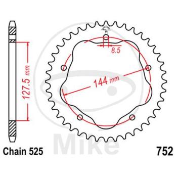 Preview: Alu-Kettenrad, 40Z, Teil.: 525 silber, für Kettenradträger 7585011