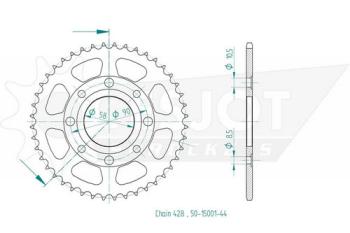 Preview: Kettenrad, 44 Zähne