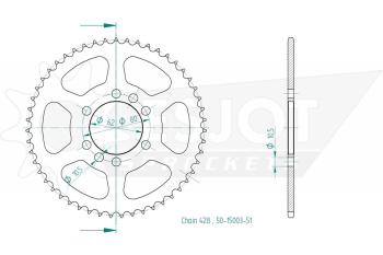 Kettenrad, 51 Zähne