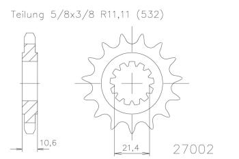 Kettenritzel, 17 Zähne