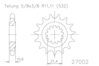 Preview: Kettenritzel, 16 Zähne