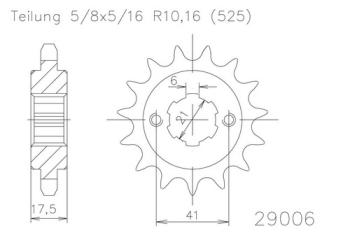 Preview: Kettenritzel, 15 Zähne