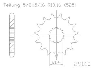 Preview: Kettenritzel, 16 Zähne